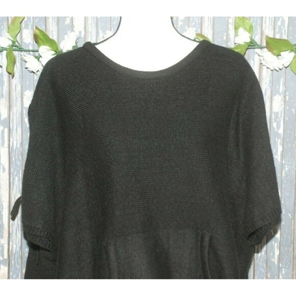 Madden Black Poncho Style Sweater Oversized One Size Lagenlook Grunge Casual - Picture 2 of 10